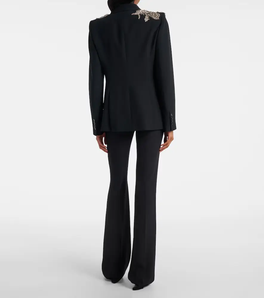 Alexander McQueen Embellished crepe blazer | Thumbnail 4 Alexander McQueen Embellished crepe blazer | Thumbnail 4