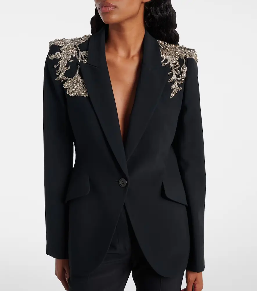 Alexander McQueen Embellished crepe blazer | Thumbnail 6 Alexander McQueen Embellished crepe blazer | Thumbnail 6