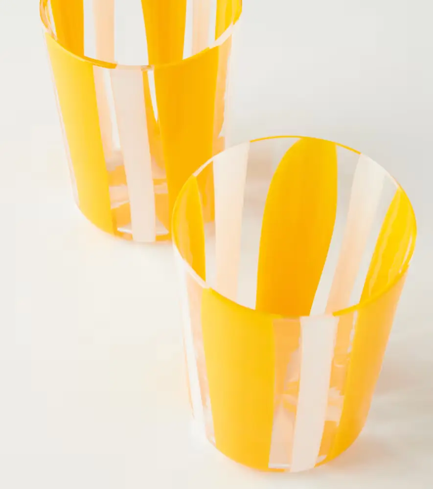Dolce & Gabbana Casa Taormina set of 2 striped glass tumblers | Thumbnail 3