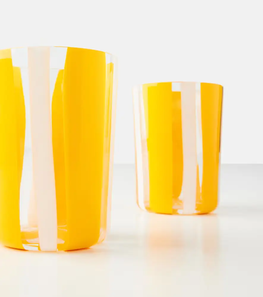 Dolce & Gabbana Casa Taormina set of 2 striped glass tumblers | Thumbnail 4