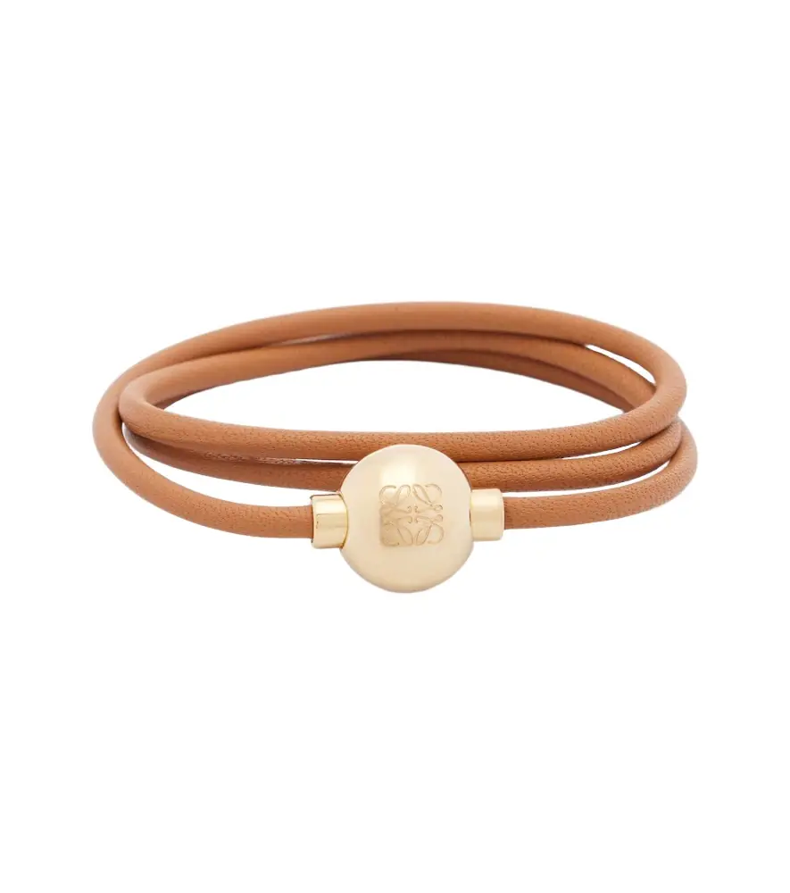 Anagram embellished leather bracelet Anagram embellished leather bracelet