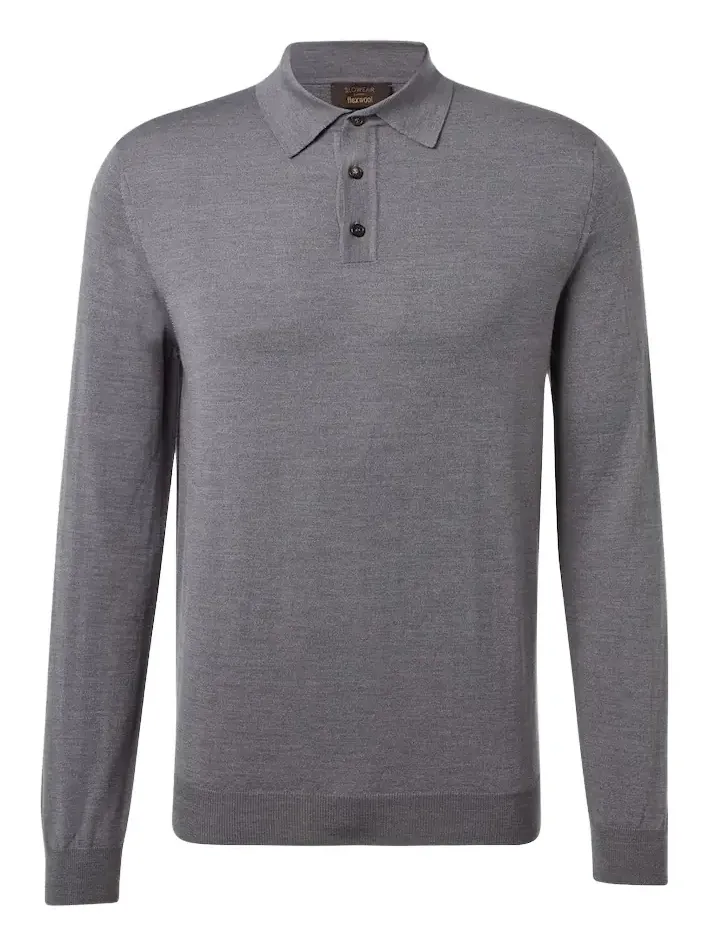 Wool-blend polo shirt