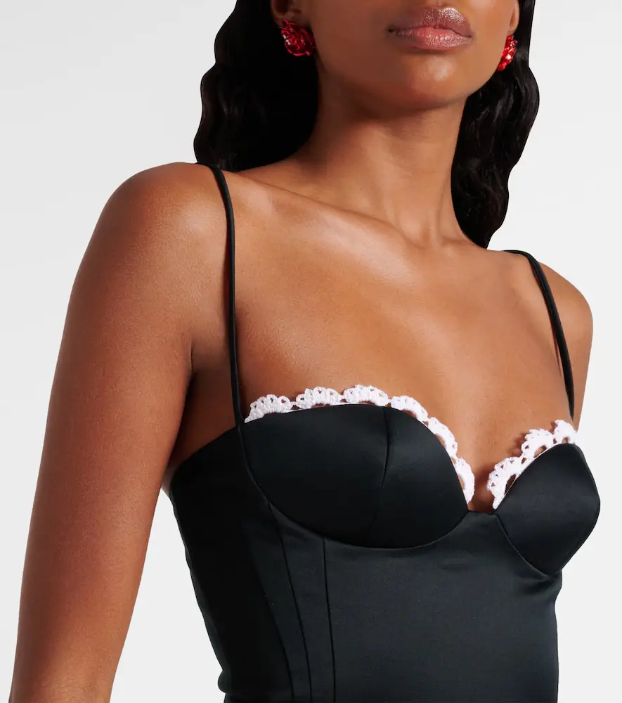 Magda Butrym Crochet-trimmed cotton bustier dress | Thumbnail 2