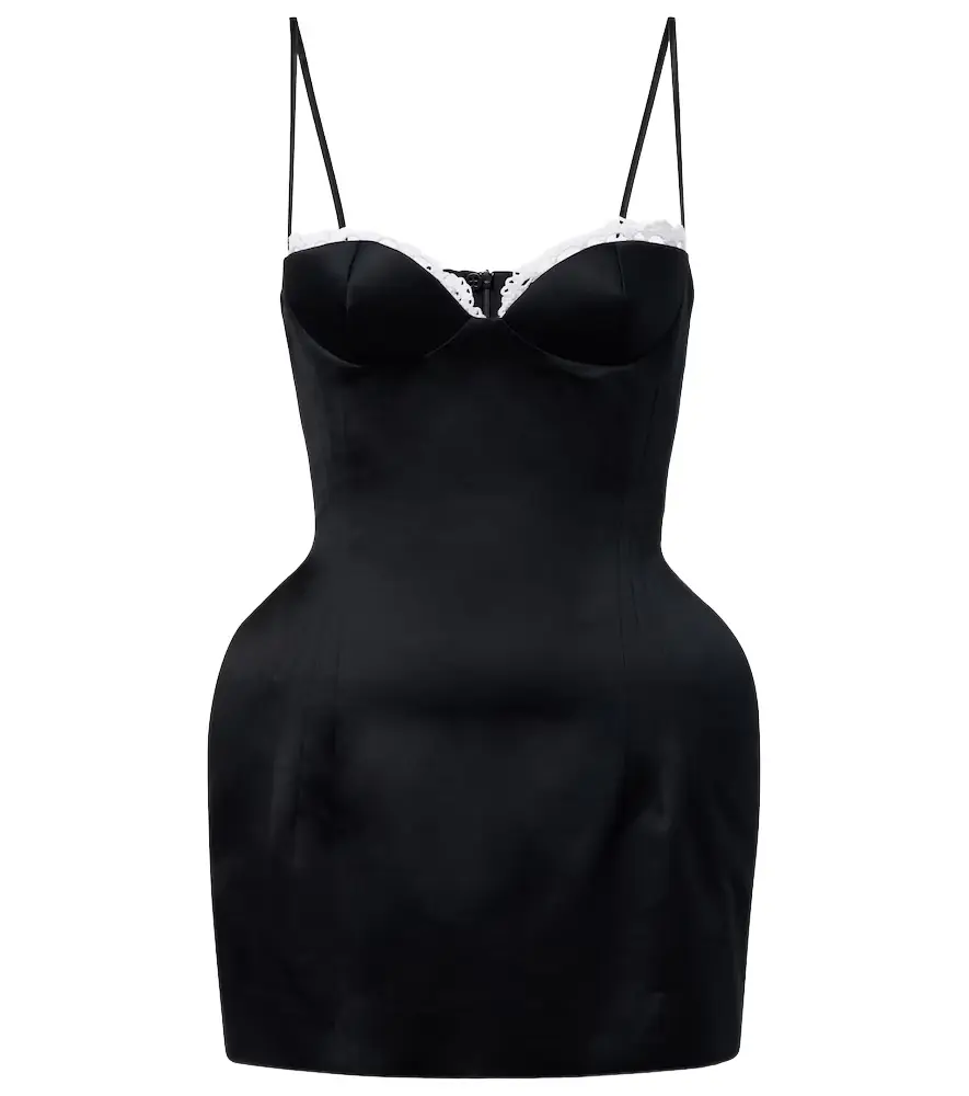 Magda Butrym Crochet-trimmed cotton bustier dress
