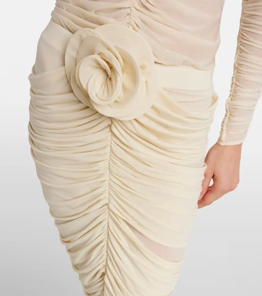 Magda Butrym Floral-appliqué ruched midi skirt | Thumbnail 4 Magda Butrym Floral-appliqué ruched midi skirt | Thumbnail 4