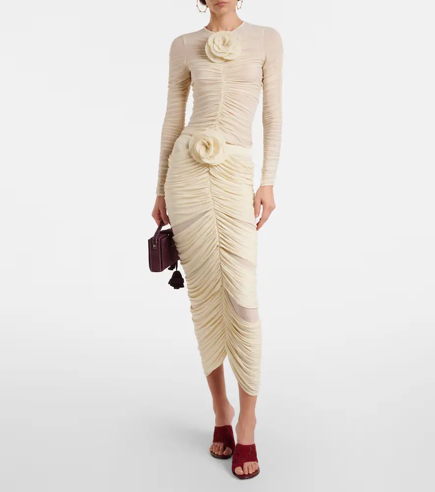 Magda Butrym Floral-appliqué ruched midi skirt | Thumbnail 5 Magda Butrym Floral-appliqué ruched midi skirt | Thumbnail 5