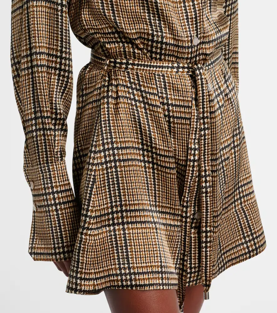 Patou Prince of Wales check silk shirt dress | Thumbnail 2 Patou Prince of Wales check silk shirt dress | Thumbnail 2
