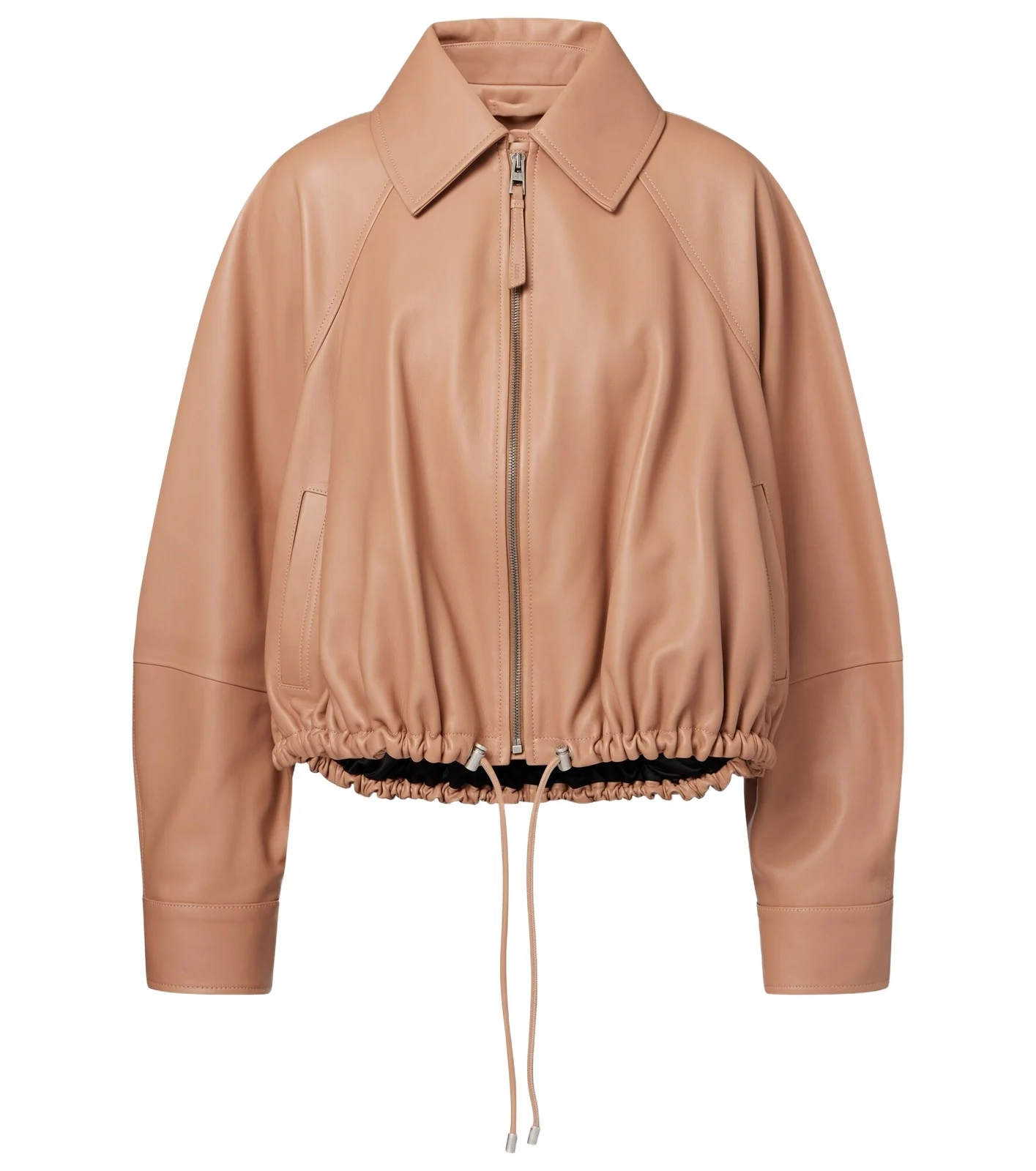 Balloon leather jacket