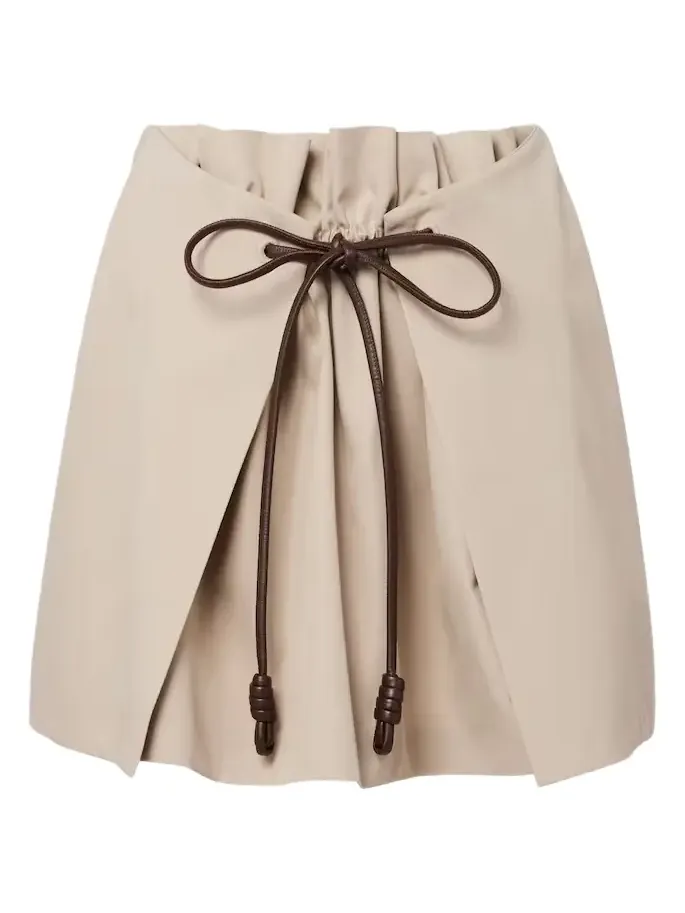Cotton and silk gabardine miniskirt