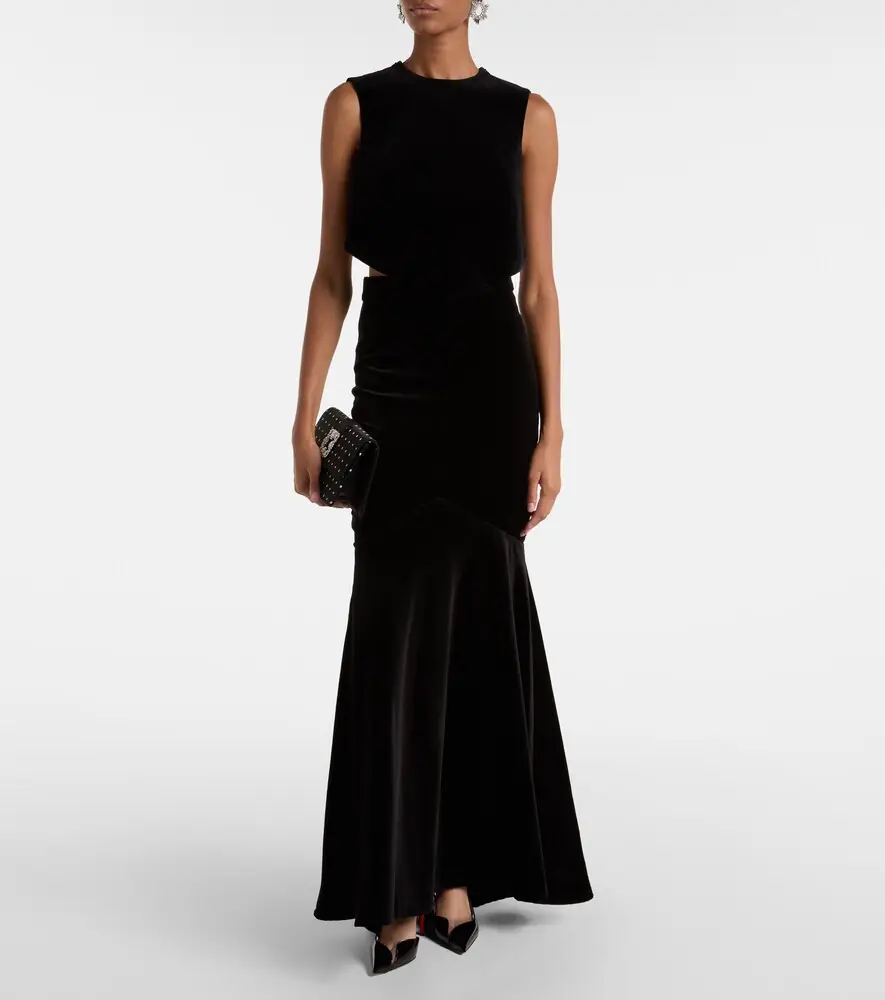Patou Bow-detail cotton-blend velvet crop top | Thumbnail 5 Patou Bow-detail cotton-blend velvet crop top | Thumbnail 5