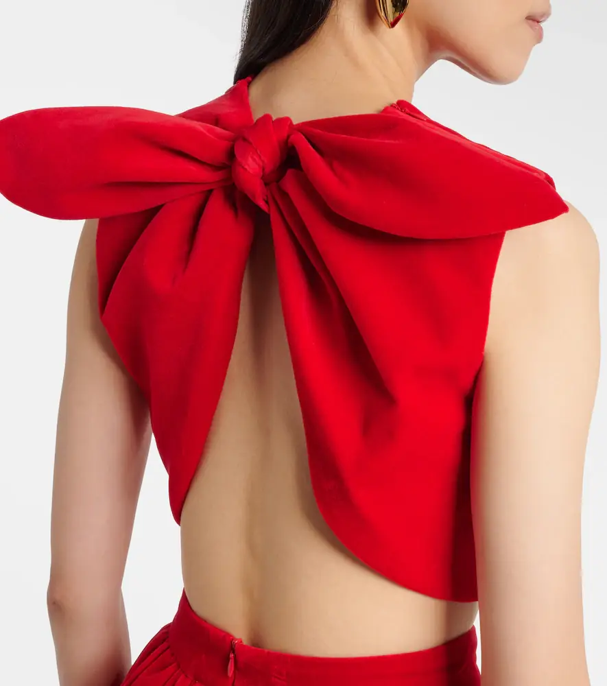 Patou Cotton velvet crop top | Thumbnail 3 Patou Cotton velvet crop top | Thumbnail 3