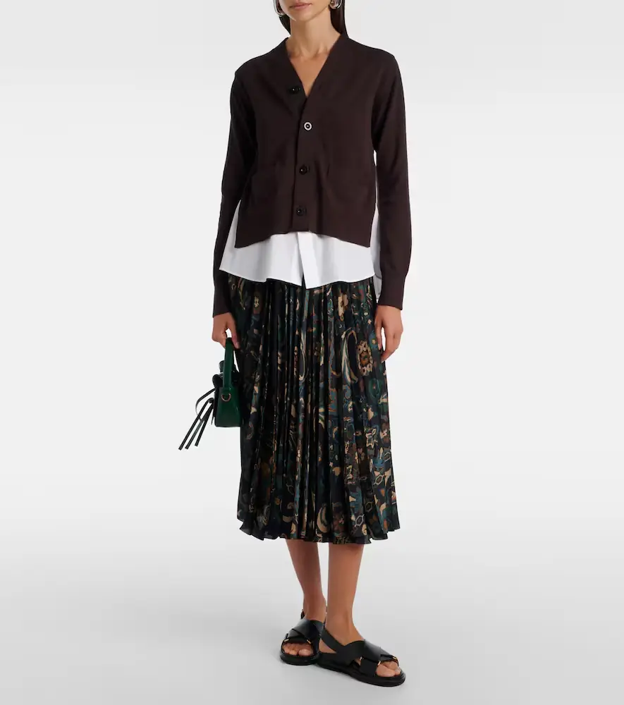 Sacai Layered cotton cardigan | Thumbnail 2