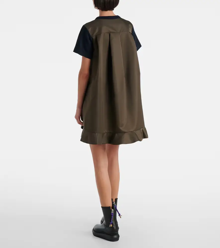 Sacai Jersey and twill minidress | Thumbnail 3 Sacai Jersey and twill minidress | Thumbnail 3