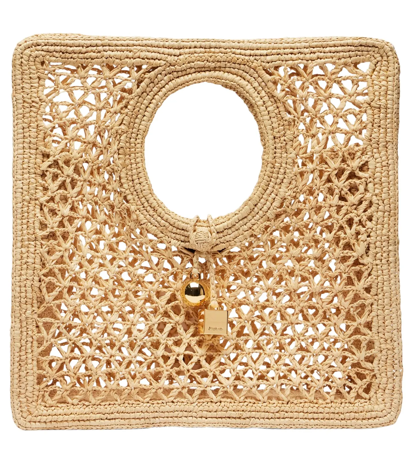 Spiaggia Small raffia top-handle bag