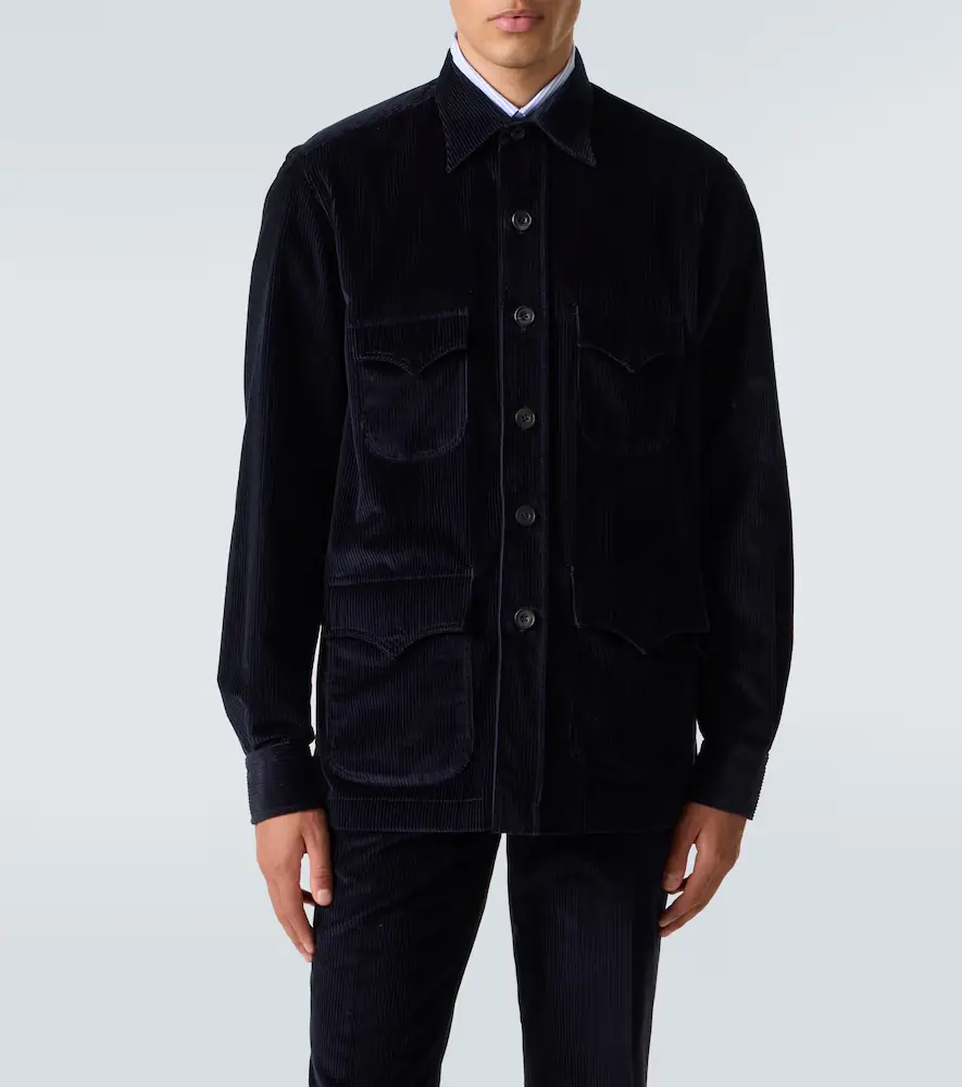 Rubinacci Cotton corduroy Western shirt | Thumbnail 4 Rubinacci Cotton corduroy Western shirt | Thumbnail 4