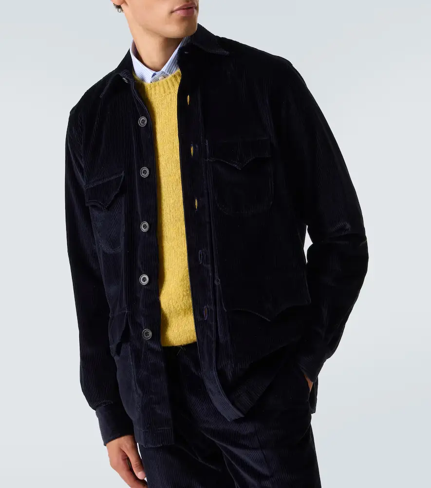 Rubinacci Cotton corduroy Western shirt | Thumbnail 5 Rubinacci Cotton corduroy Western shirt | Thumbnail 5