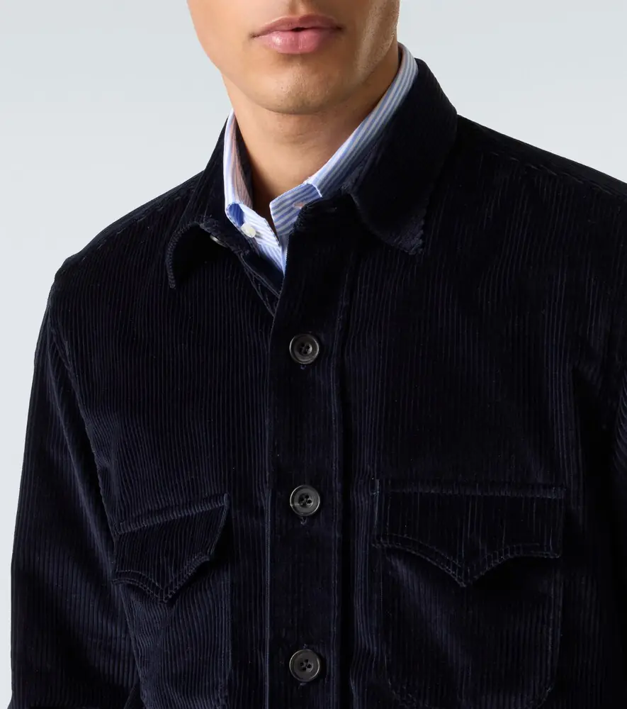 Rubinacci Cotton corduroy Western shirt | Thumbnail 6 Rubinacci Cotton corduroy Western shirt | Thumbnail 6