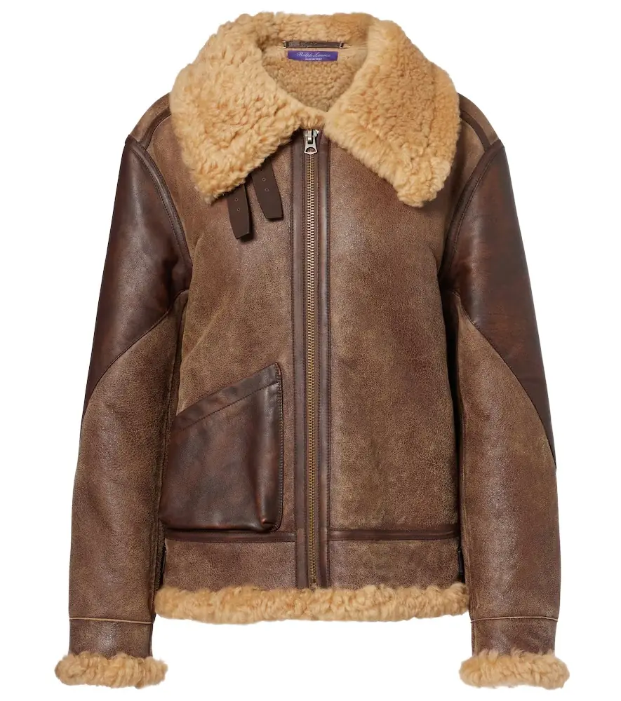 Ralph Lauren Collection Shearling-trimmed leather jacket | Image 1 Ralph Lauren Collection Shearling-trimmed leather jacket | Image 1