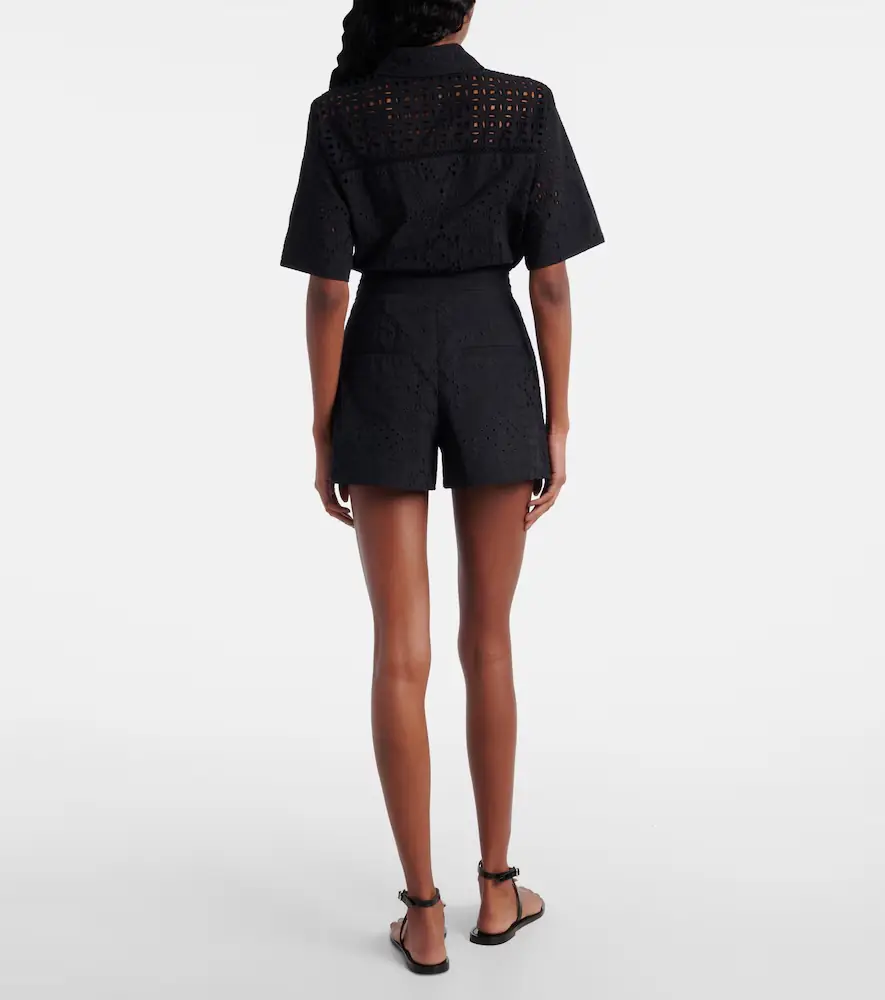 Veronica Beard Fabian embellished cotton shorts | Thumbnail 2 Veronica Beard Fabian embellished cotton shorts | Thumbnail 2