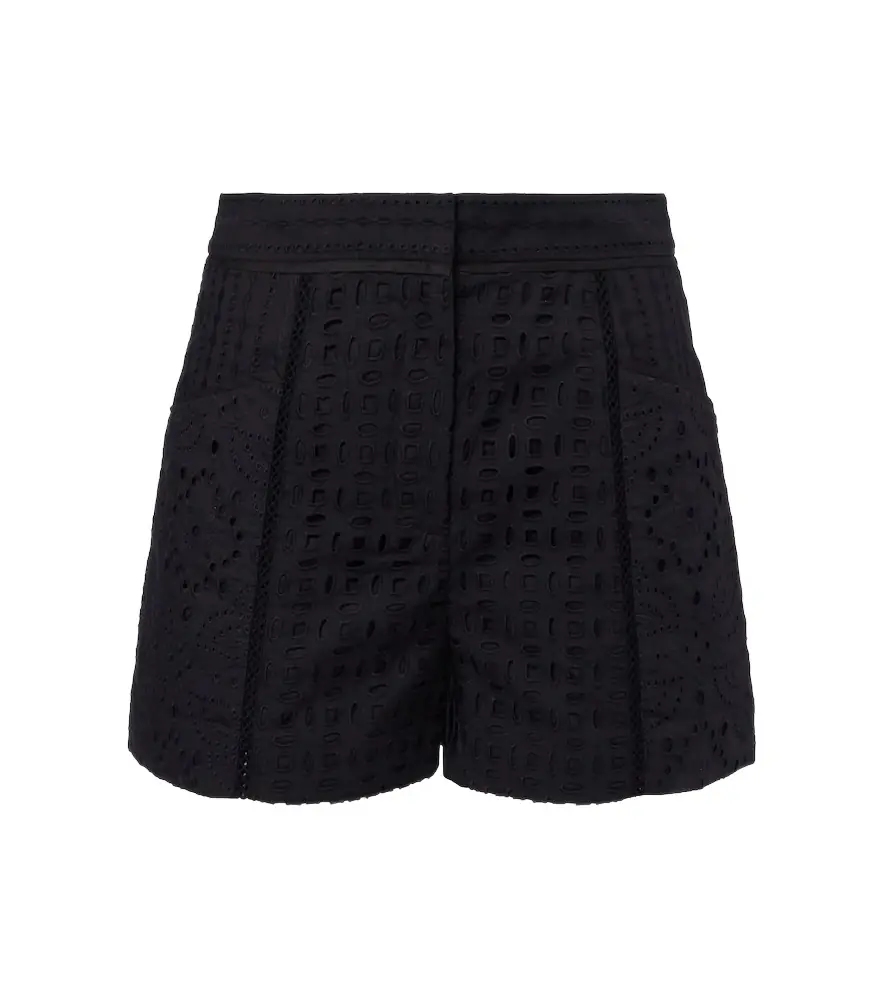 Veronica Beard Fabian embellished cotton shorts