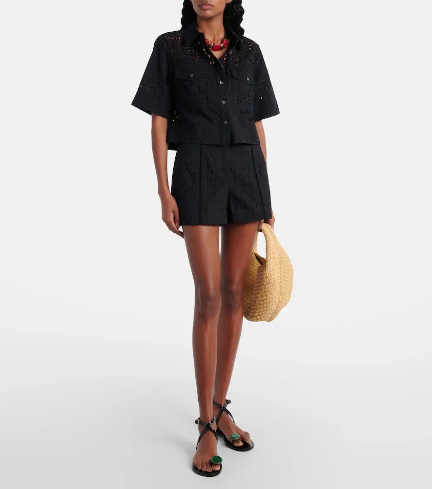 Veronica Beard Spruce embroidered cotton shirt | Thumbnail 2 Veronica Beard Spruce embroidered cotton shirt | Thumbnail 2