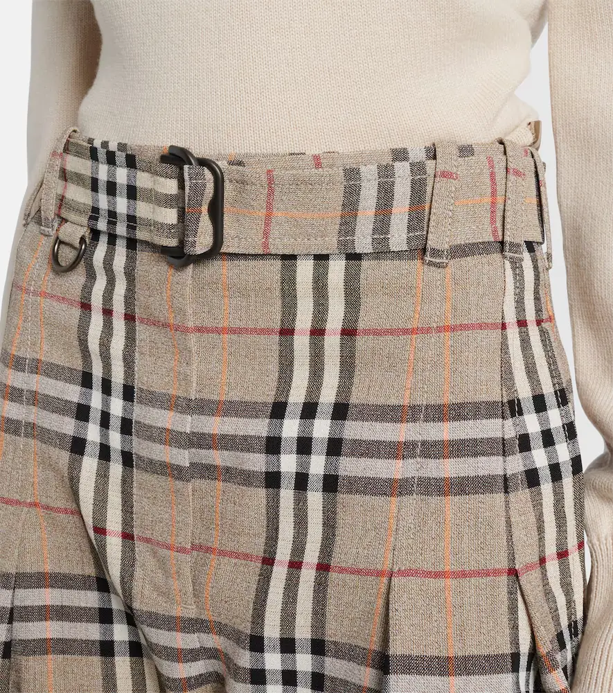 Burberry Check belted wide-leg pants | Thumbnail 3 Burberry Check belted wide-leg pants | Thumbnail 3