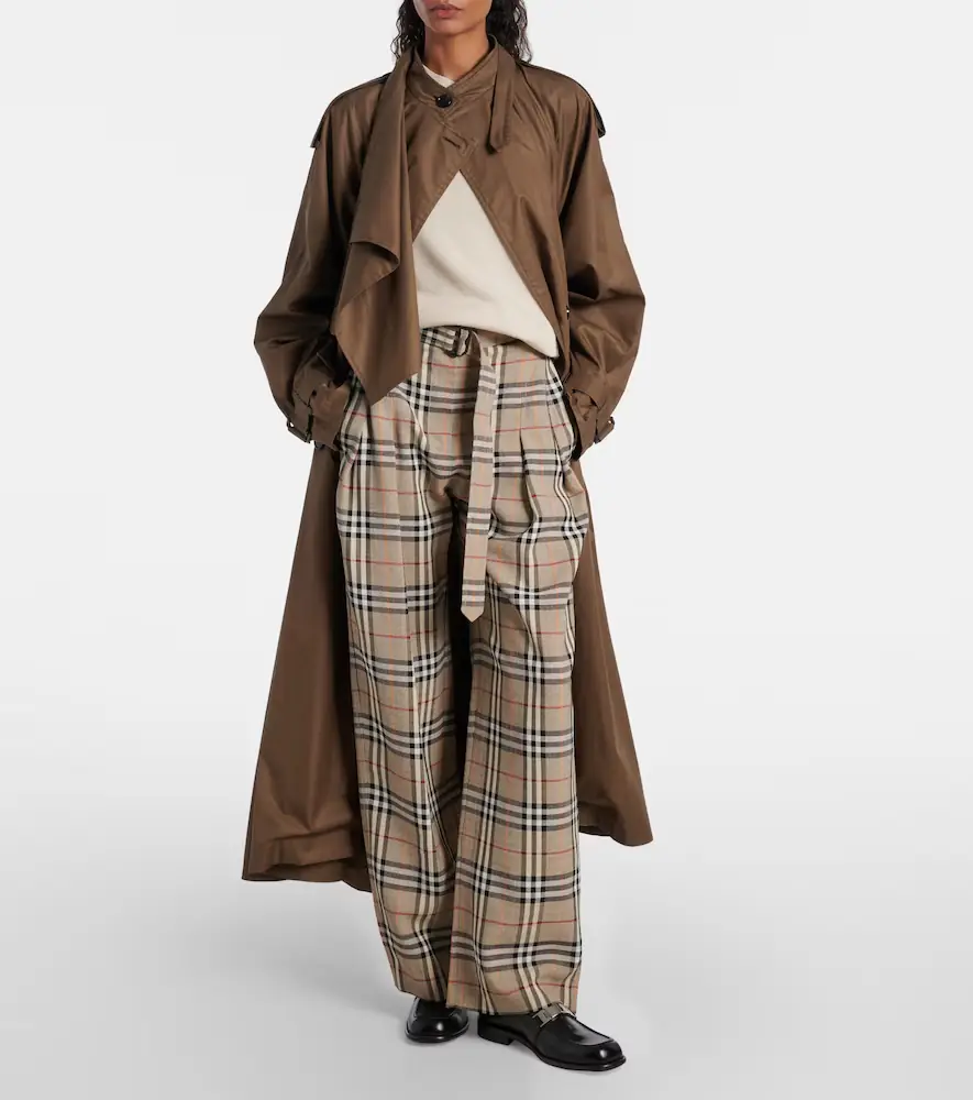 Burberry Check belted wide-leg pants | Thumbnail 4 Burberry Check belted wide-leg pants | Thumbnail 4