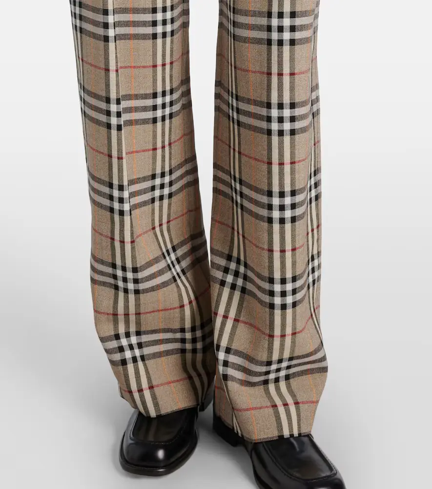 Burberry Check belted wide-leg pants | Thumbnail 5 Burberry Check belted wide-leg pants | Thumbnail 5