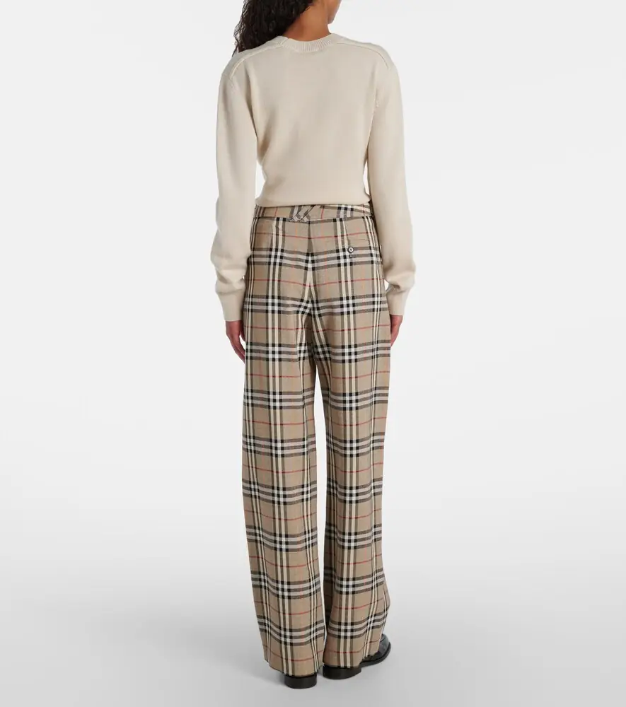 Burberry Check belted wide-leg pants | Thumbnail 6 Burberry Check belted wide-leg pants | Thumbnail 6