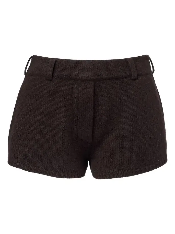 Low-rise cashmere shorts