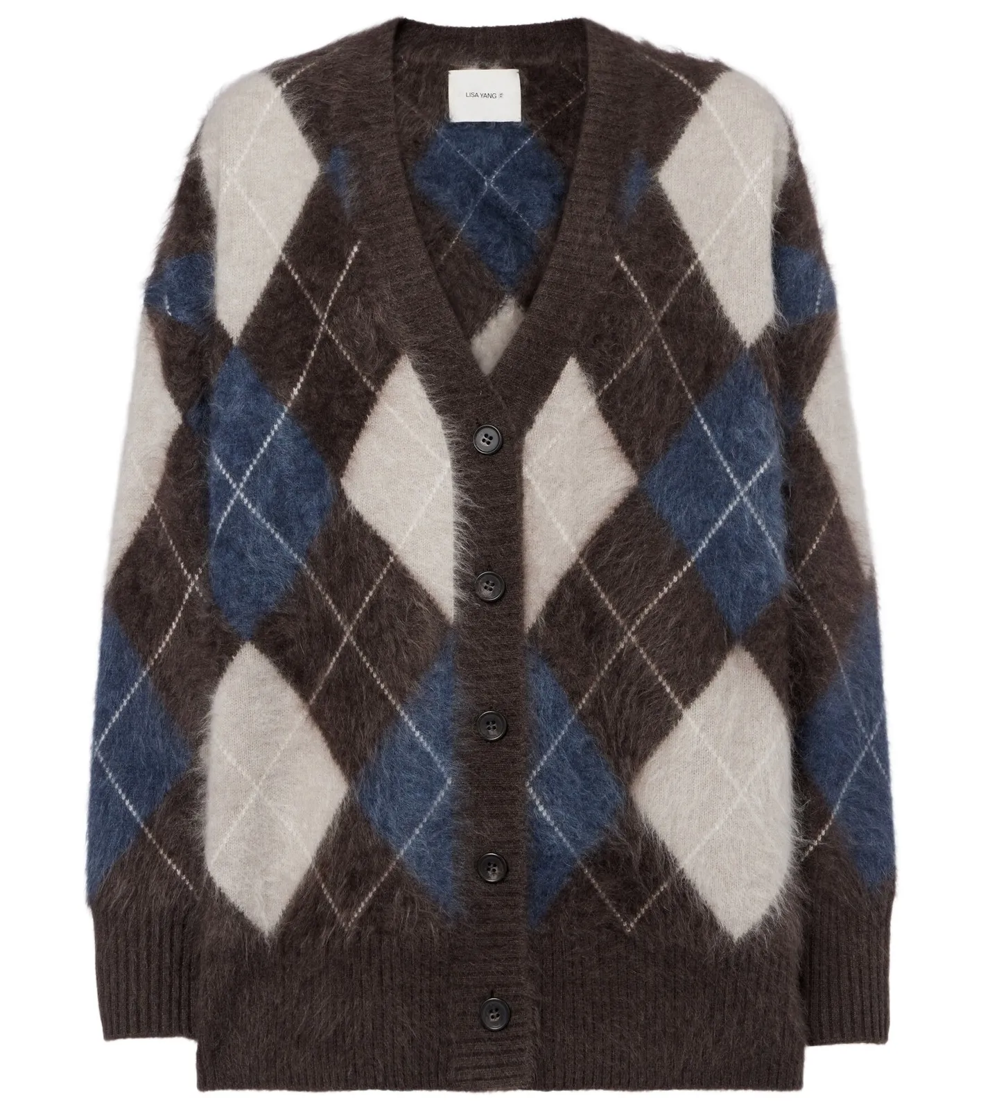 Elaria argyle cashmere cardigan