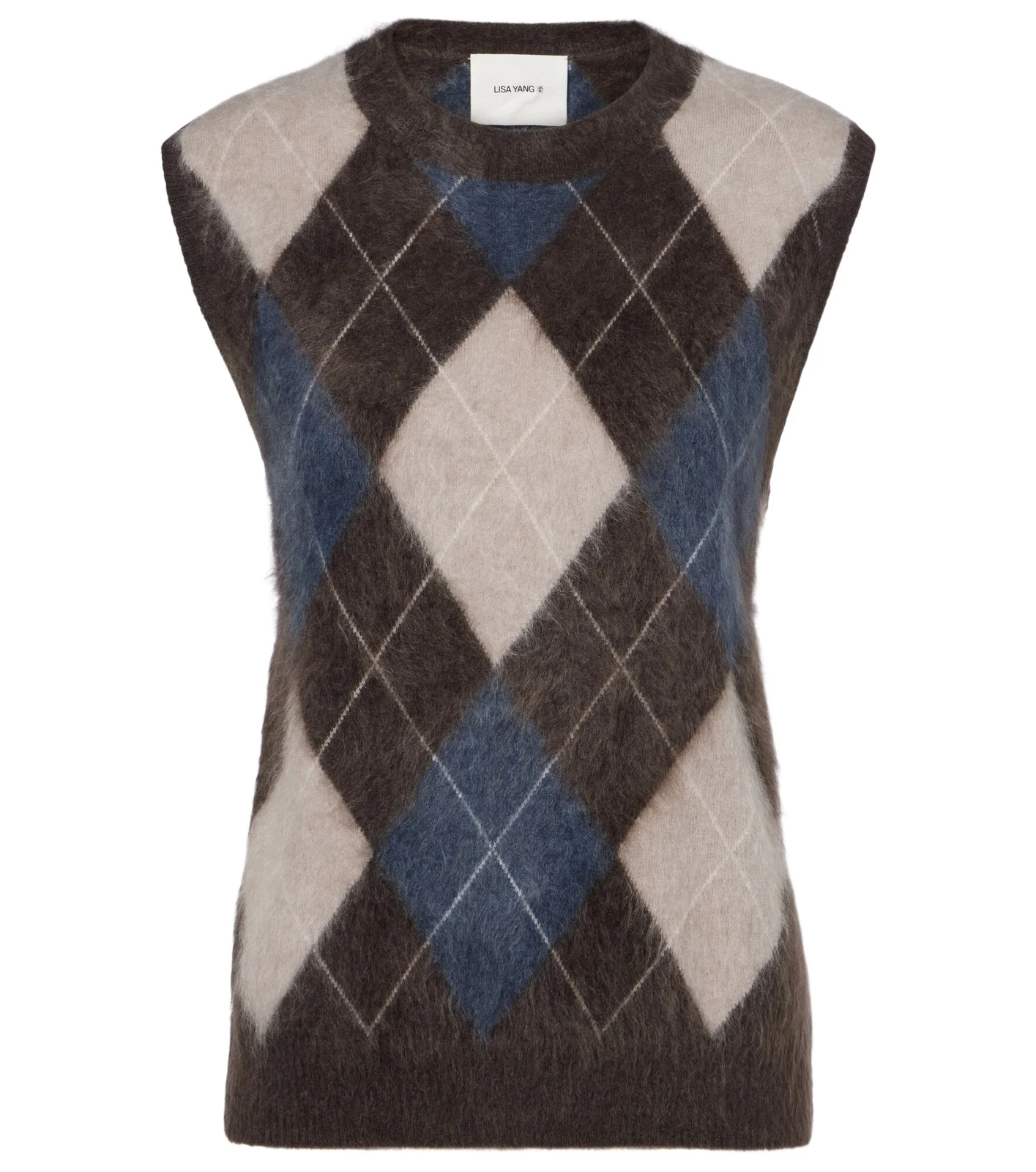 Yasmin Argyle cashmere sweater vest Yasmin Argyle cashmere sweater vest