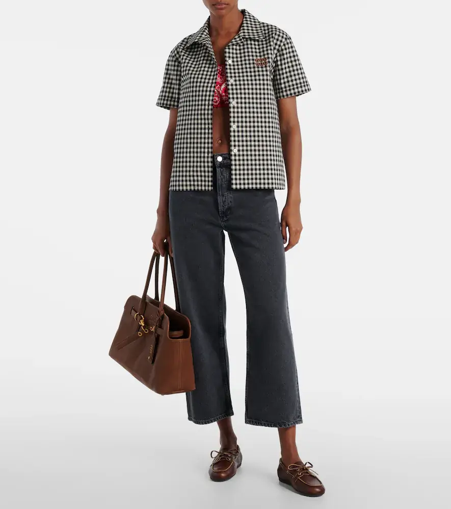 AGOLDE Arc cropped mid-rise wide-leg jeans | Thumbnail 2