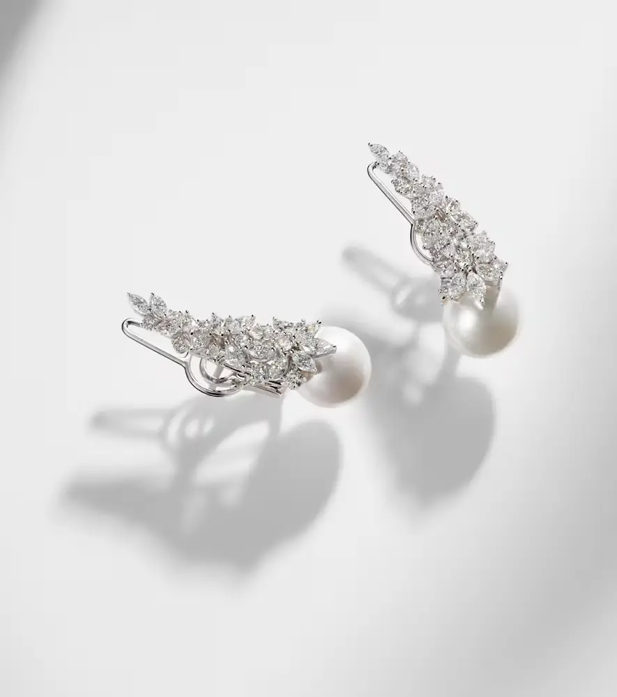 YEPREM Pearlescent 18kt white gold earrings with diamonds and freshwater pearls | Thumbnail 5 YEPREM Pearlescent 18kt white gold earrings with diamonds and freshwater pearls | Thumbnail 5