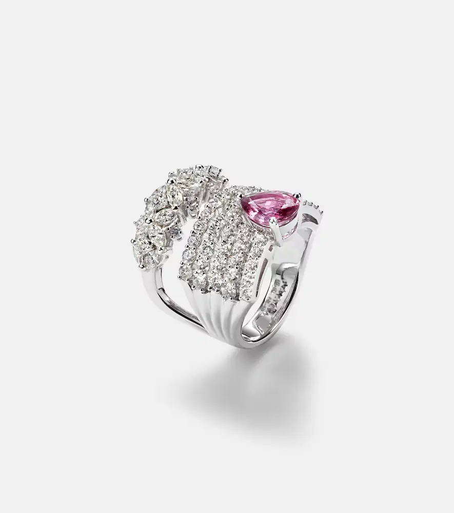 YEPREM Reign Supreme 18kt white gold ring with diamonds and sapphire | Thumbnail 2