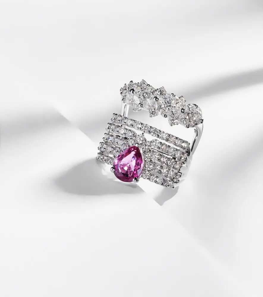 YEPREM Reign Supreme 18kt white gold ring with diamonds and sapphire | Thumbnail 5