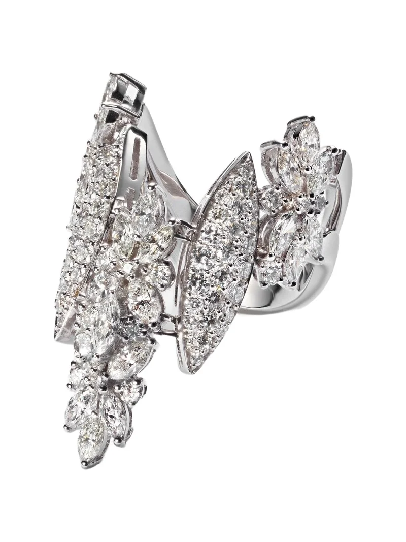 Y-Not 18kt white gold ring with diamonds