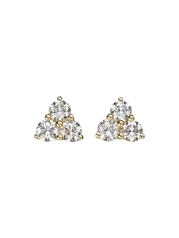 Trillion Medium 18kt gold earrings with diamonds Trillion Medium 18kt gold earrings with diamonds