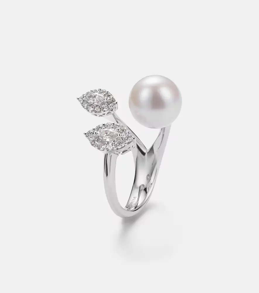 YEPREM Pearlescent 18kt white gold ring with diamonds and pearl | Thumbnail 2 YEPREM Pearlescent 18kt white gold ring with diamonds and pearl | Thumbnail 2