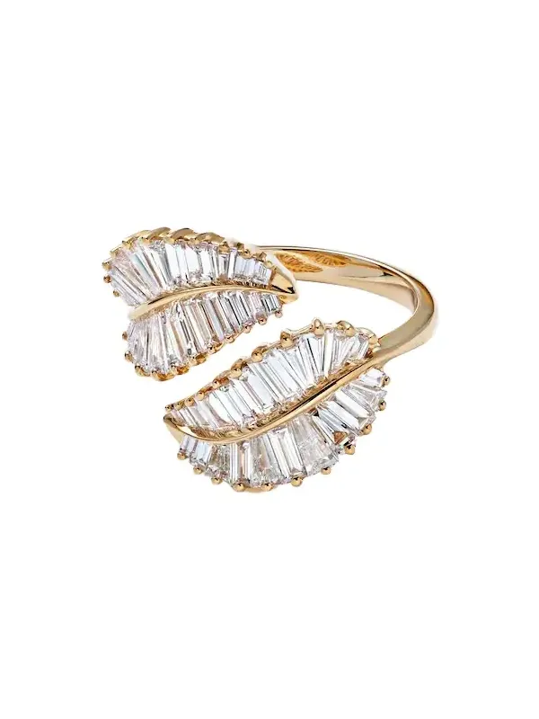 Palm Leaf 18kt gold ring with diamonds Palm Leaf 18kt gold ring with diamonds