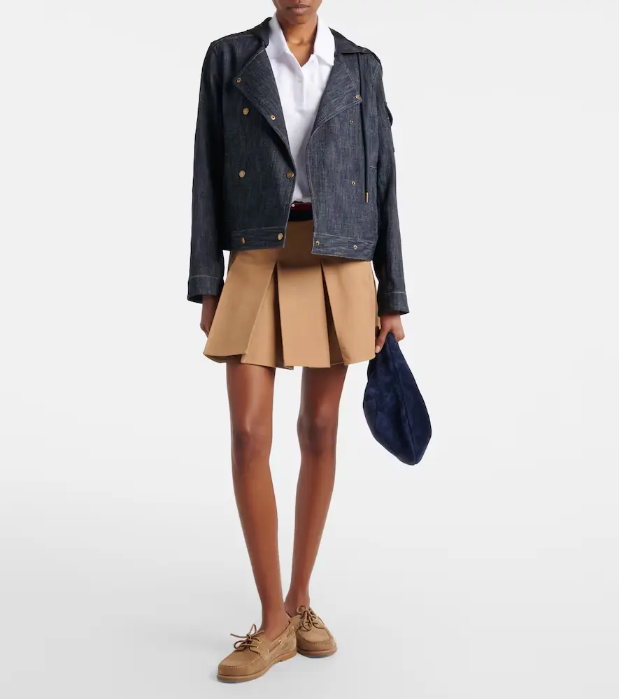 Moncler Pleated cotton miniskirt | Thumbnail 3