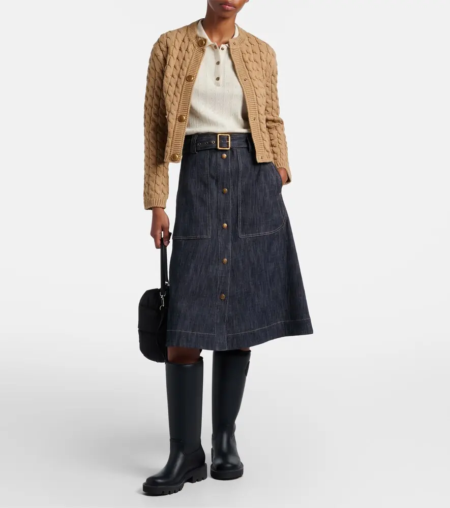 Moncler Cable-knit cotton-blend cardigan | Thumbnail 2 Moncler Cable-knit cotton-blend cardigan | Thumbnail 2
