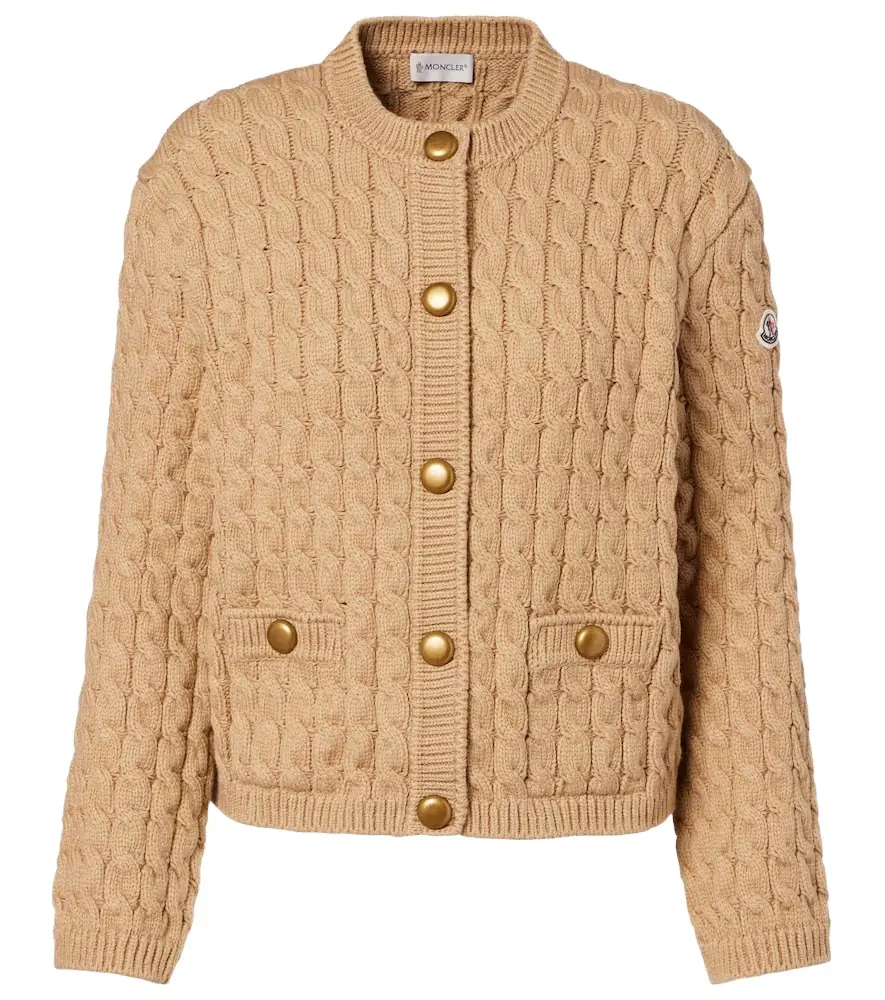 Moncler Cable-knit cotton-blend cardigan | Image 1 Moncler Cable-knit cotton-blend cardigan | Image 1