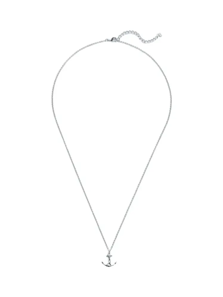Mateo Anchor Lock Small sterling silver chain necklace