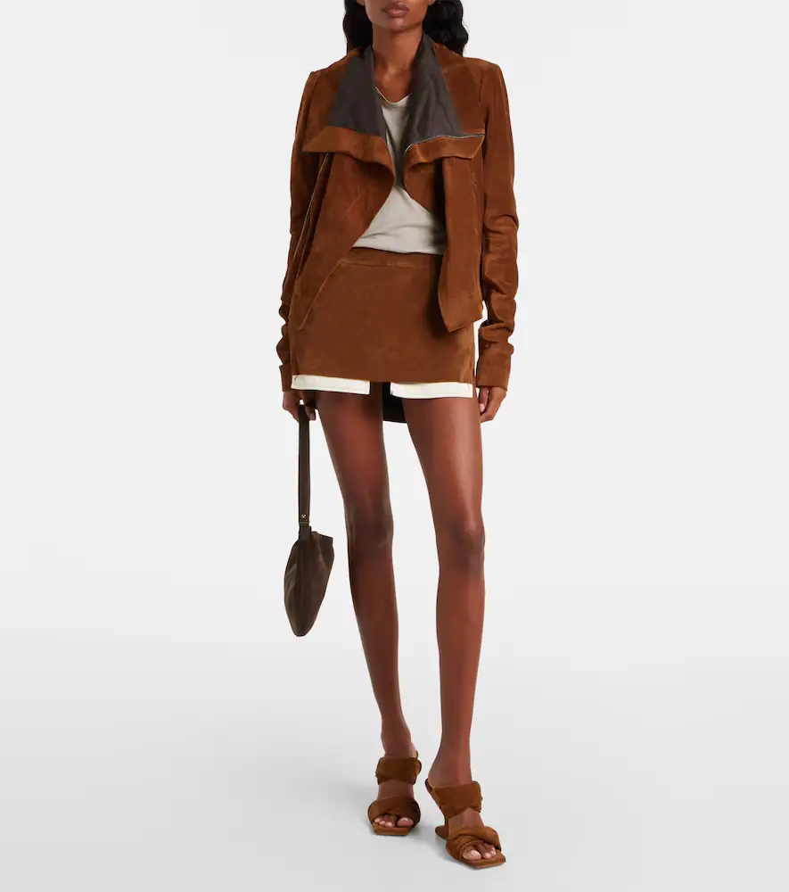 Rick Owens Fog suede miniskirt | Thumbnail 4 Rick Owens Fog suede miniskirt | Thumbnail 4