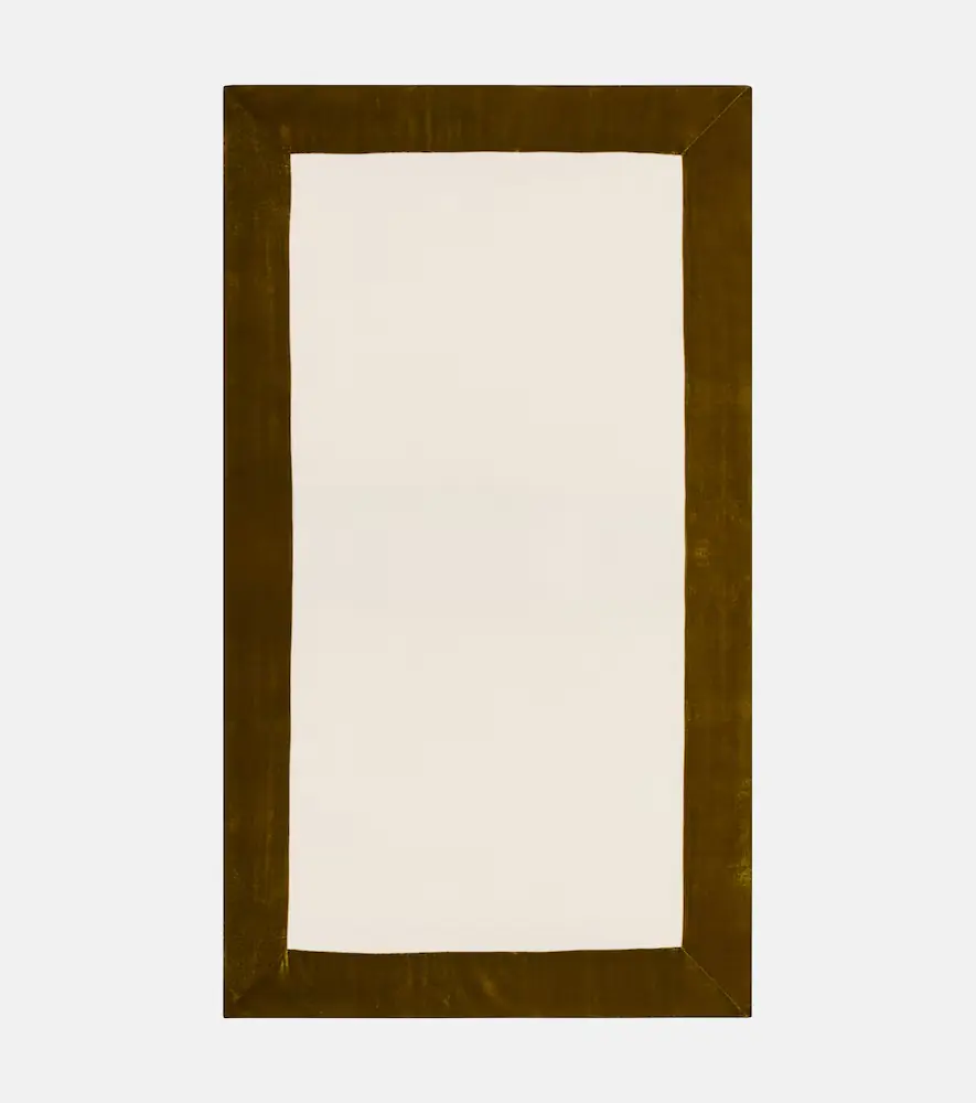 Once Milano Large velvet-trimmed linen tablecloth | Thumbnail 2