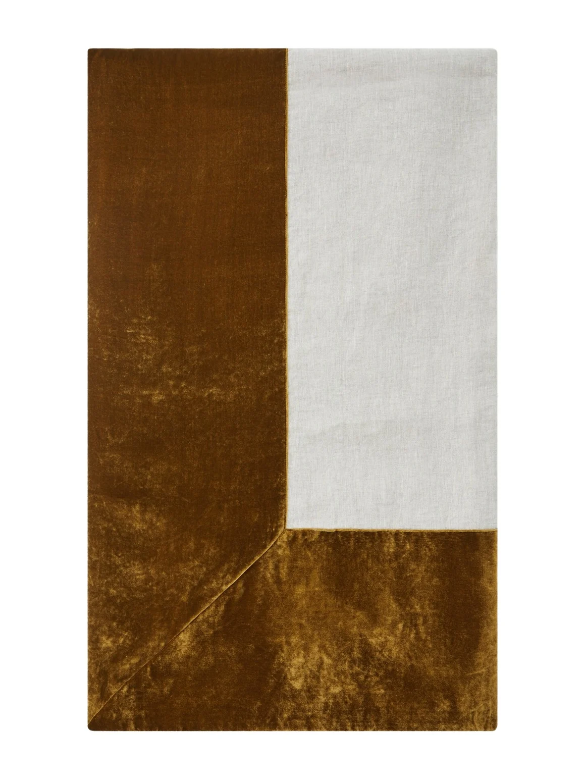 Once Milano Large velvet-trimmed linen tablecloth