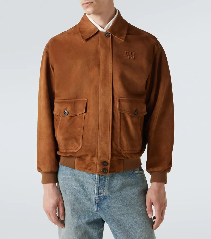 Miu Miu Embossed suede blouson | Thumbnail 6