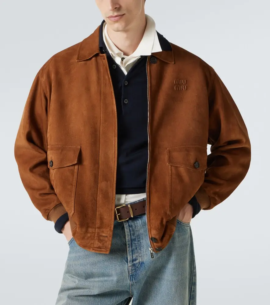 Miu Miu Embossed suede blouson | Thumbnail 7