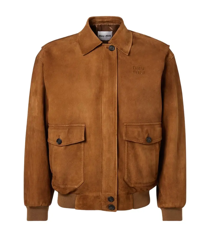 Miu Miu Embossed suede blouson | Image 1 Miu Miu Embossed suede blouson | Image 1